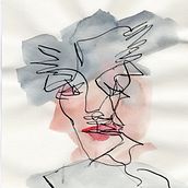 Faces with ink and watercolors Ein Projekt aus dem Bereich Skizzenentwurf, Kreativität, Porträtzeichnung, Aquarellmalerei und Illustration mit Tinte von Ida Csapó - 04.09.2021