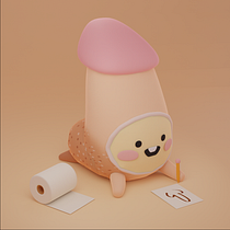 Chichico feliz. Een project van Traditionele illustratie, Ontwerp van personages, Digitale illustratie,  3D-modellering y Manga van Jessica Guarin - 06.03.2022